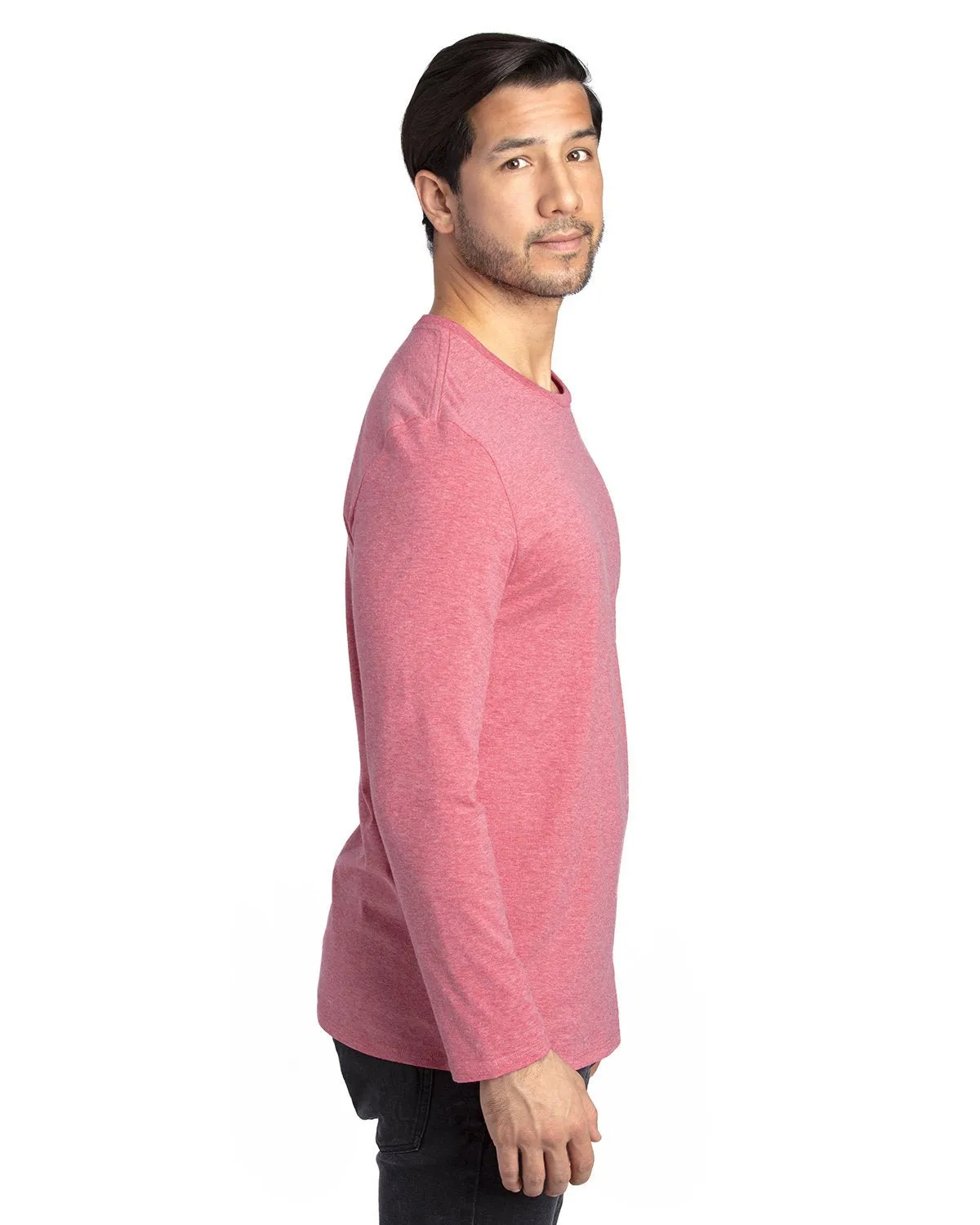100LS-Threadfast Apparel-RED HEATHER
