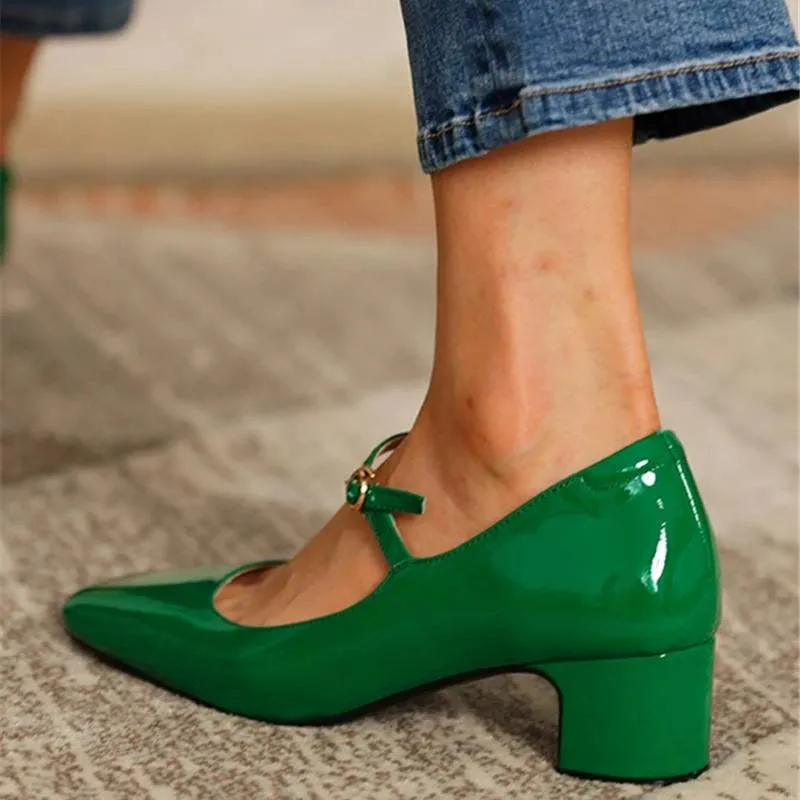 Amozae   Back to College Women's Shoes Mary Jane Style Ladies Shoes Low Heel Shallow Mouth Round Toe Solid Color Women's Shoes Wedding Party Bridal Shoes