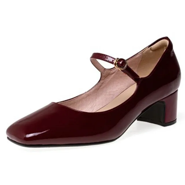 Amozae   Back to College Women's Shoes Mary Jane Style Ladies Shoes Low Heel Shallow Mouth Round Toe Solid Color Women's Shoes Wedding Party Bridal Shoes