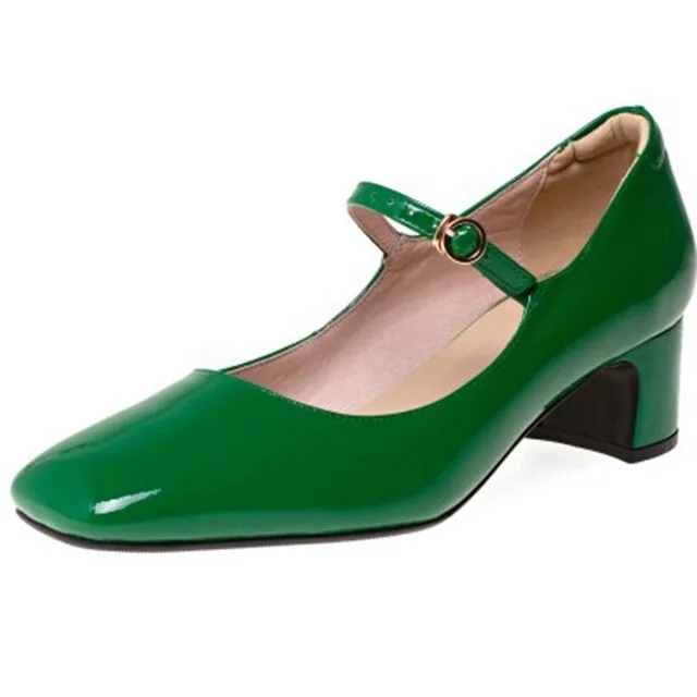 Amozae   Back to College Women's Shoes Mary Jane Style Ladies Shoes Low Heel Shallow Mouth Round Toe Solid Color Women's Shoes Wedding Party Bridal Shoes
