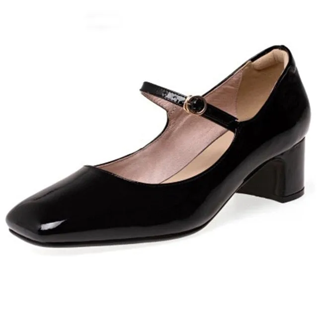 Amozae   Back to College Women's Shoes Mary Jane Style Ladies Shoes Low Heel Shallow Mouth Round Toe Solid Color Women's Shoes Wedding Party Bridal Shoes