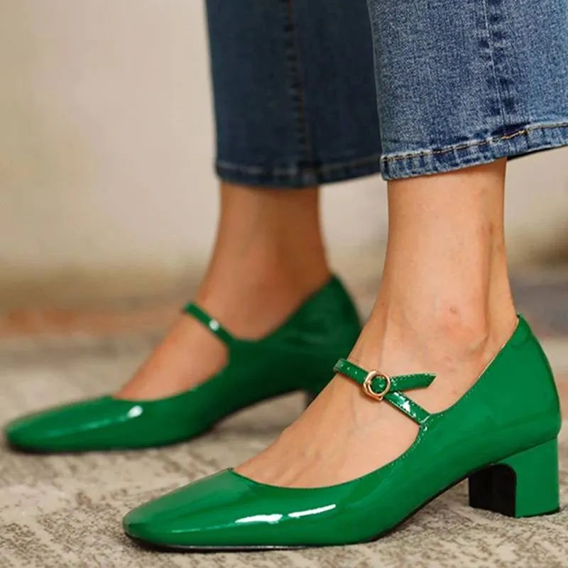 Amozae   Back to College Women's Shoes Mary Jane Style Ladies Shoes Low Heel Shallow Mouth Round Toe Solid Color Women's Shoes Wedding Party Bridal Shoes