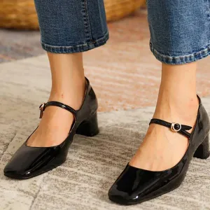 Amozae   Back to College Women's Shoes Mary Jane Style Ladies Shoes Low Heel Shallow Mouth Round Toe Solid Color Women's Shoes Wedding Party Bridal Shoes