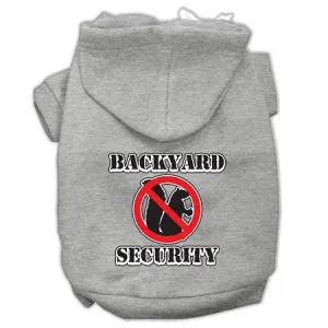 Backyard Security Screen Print Pet Hoodies Grey Size Xs (8)