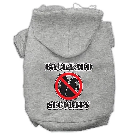 Backyard Security Screen Print Pet Hoodies Grey Size Xs (8)