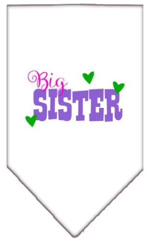 Big Sister Screen Print Bandana White Large