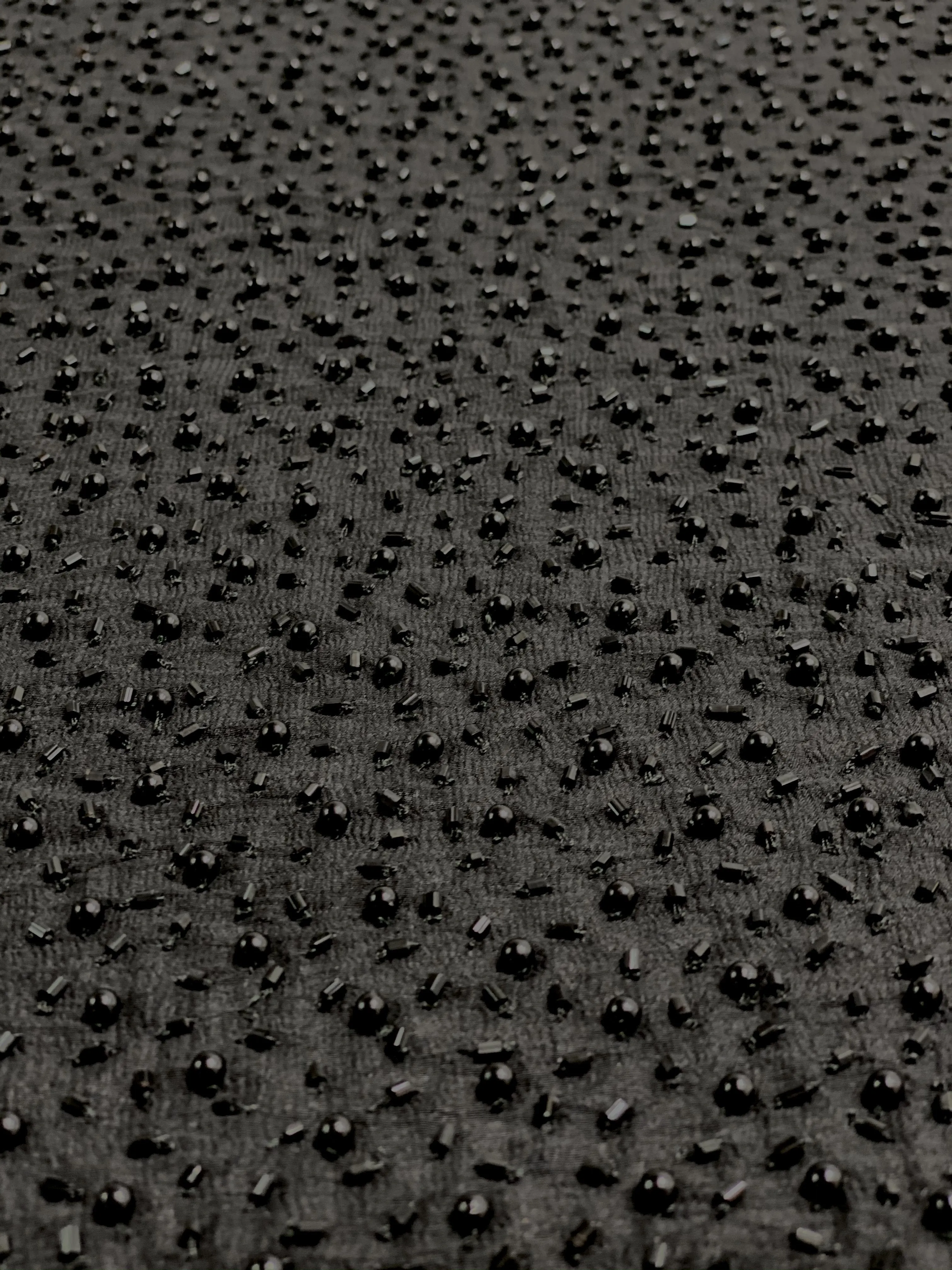 Black Sequin & Beads On Silk Chiffon JEC-011-24 Fabric