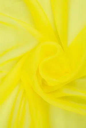 Blazing Yellow Silk Chiffon Fabric
