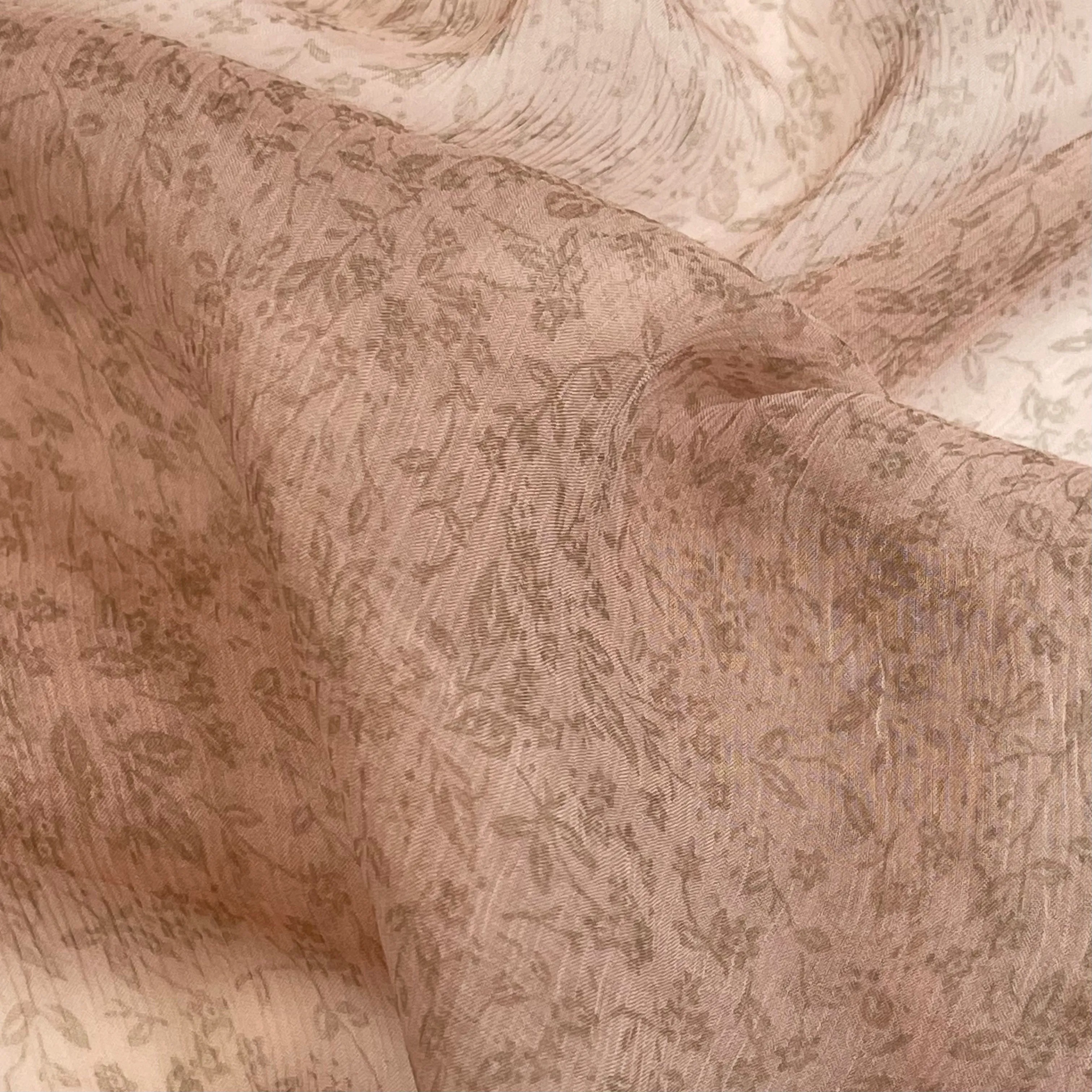 Blush filigree Silk Chiffon