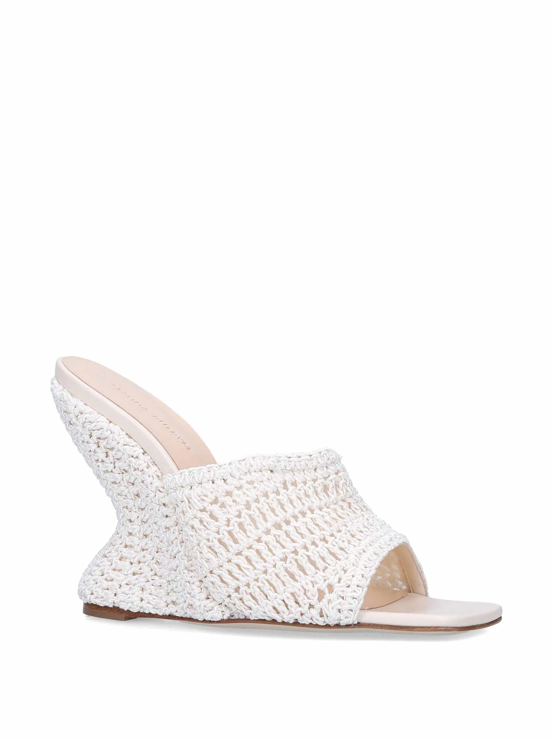 Crochet and leather mules