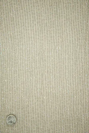 Iridescent Silver Sequins & Beads on Silk Chiffon Fabric