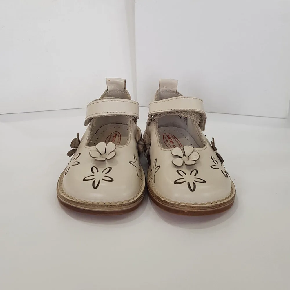 Morello Shoes - Toddler Cream Leather Mary Jane Shoes