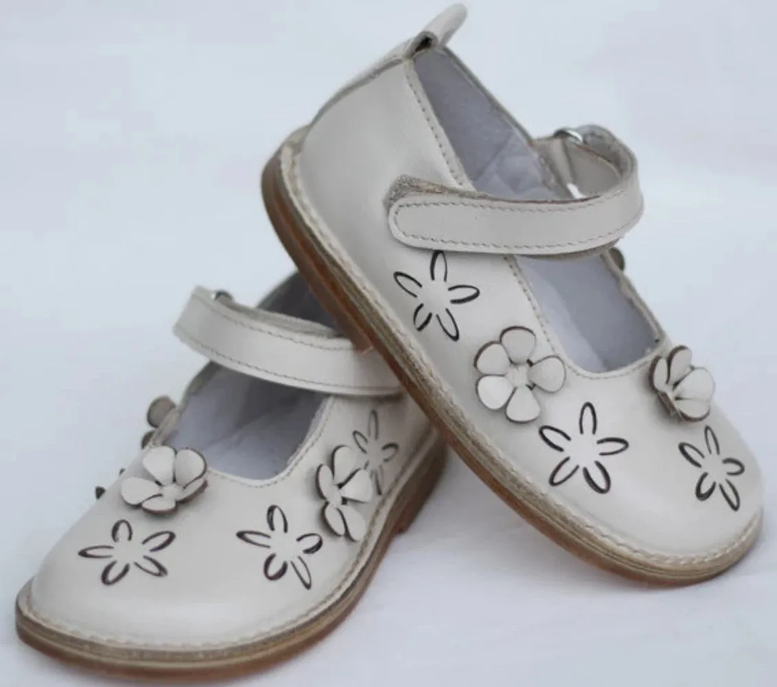 Morello Shoes - Toddler Cream Leather Mary Jane Shoes