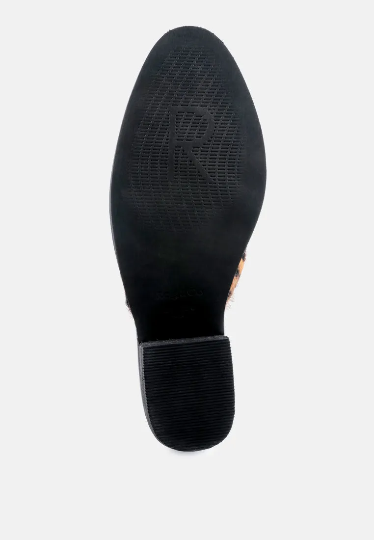 PALMA Leopard Print Stacked Heel Mules