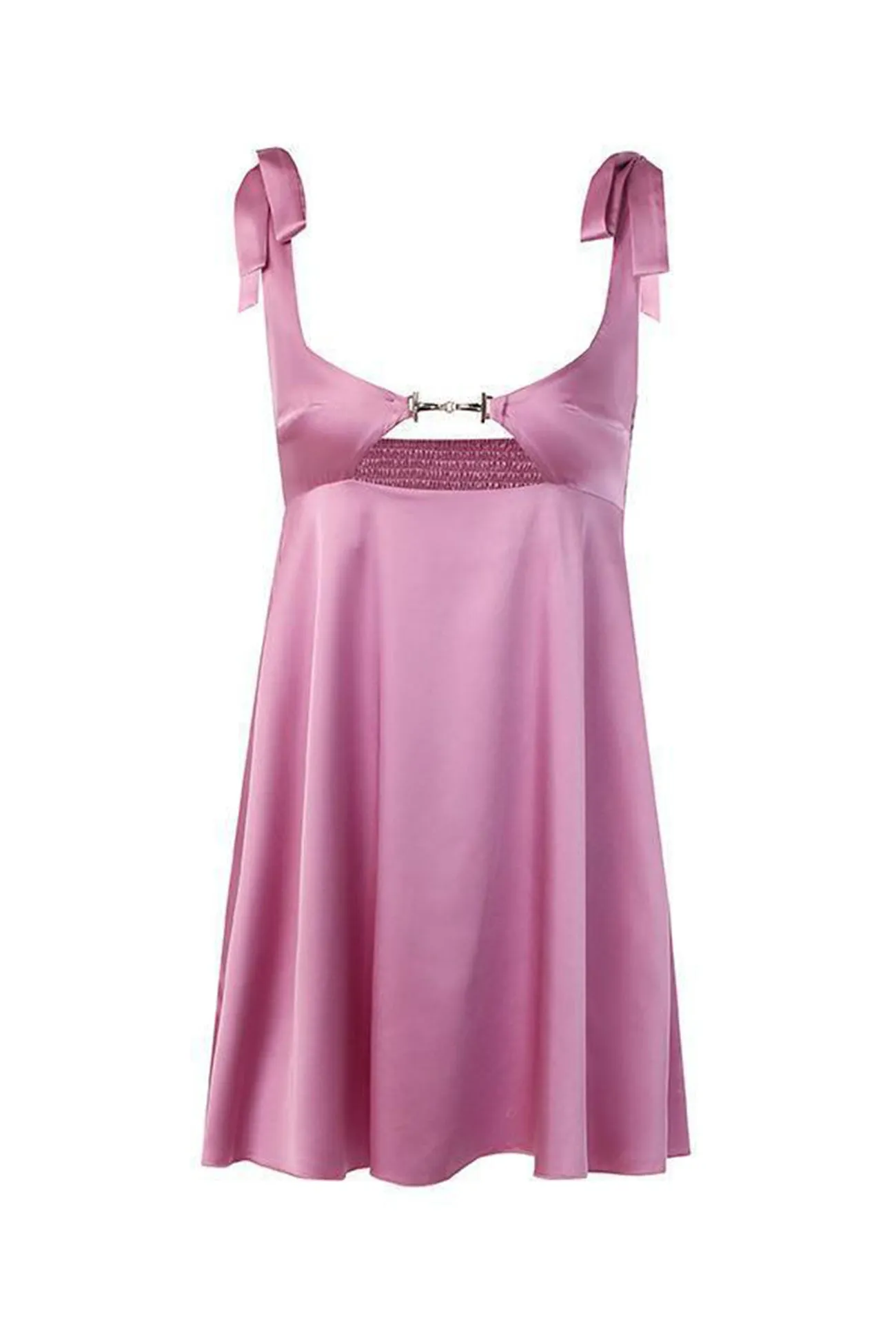 Satin Tie-straps Cutout Mini Dress