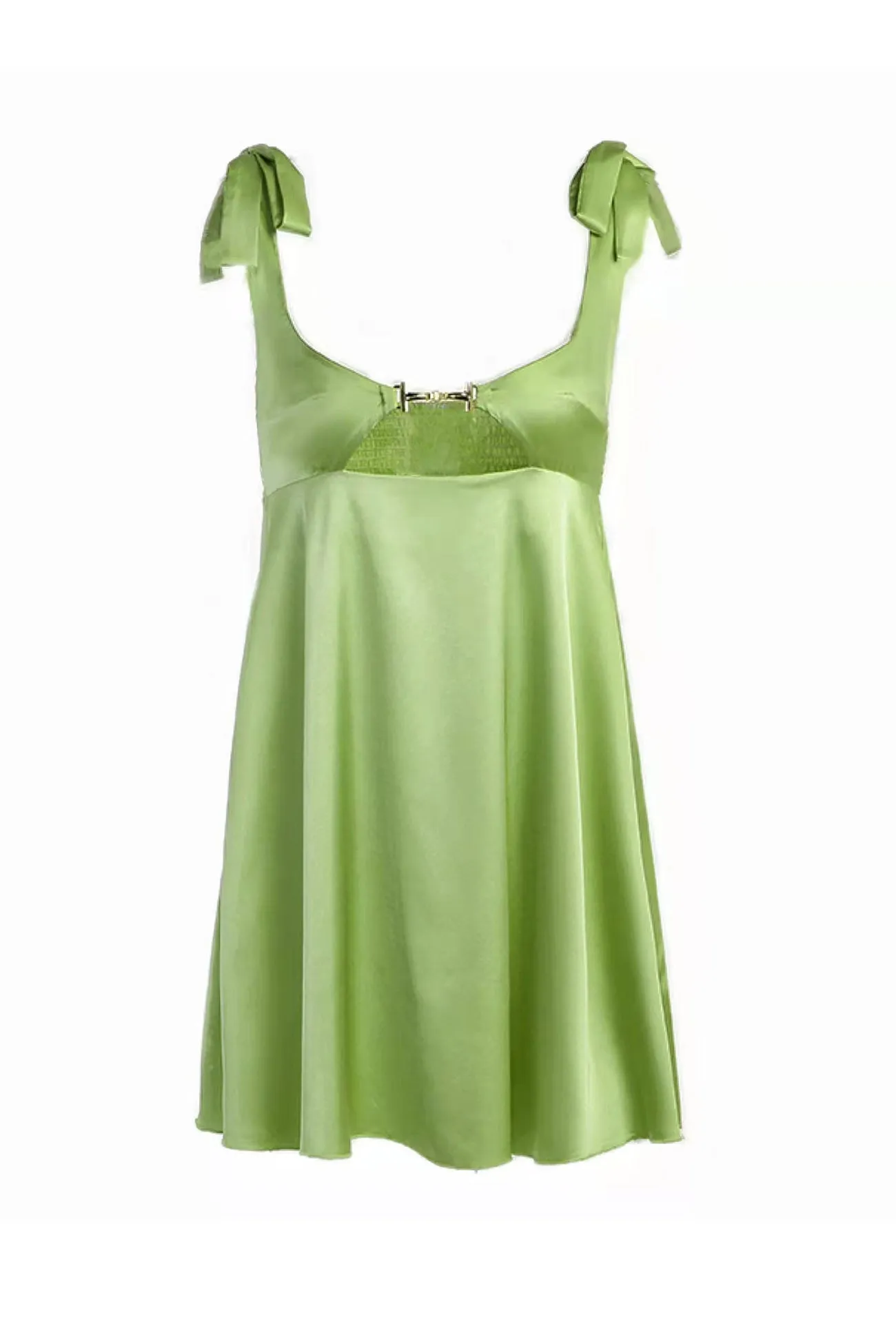 Satin Tie-straps Cutout Mini Dress