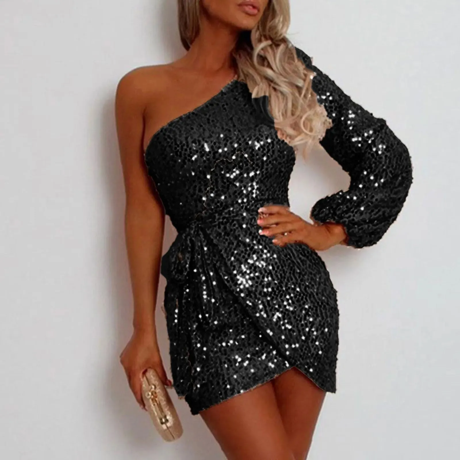 Solid Low Cut Backless Slim Summer Party Mini Fashion Dress