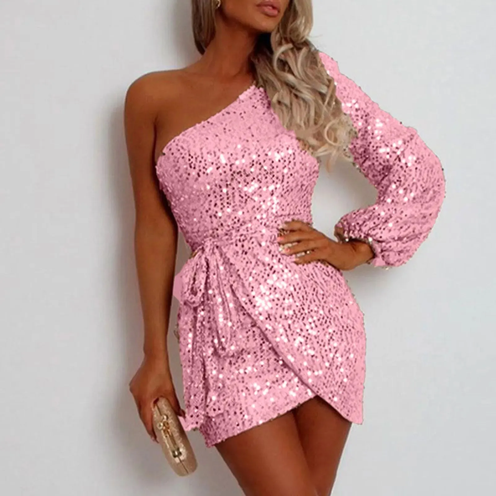 Solid Low Cut Backless Slim Summer Party Mini Fashion Dress