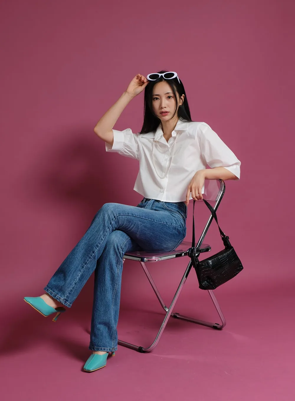 Stitch Detail Heeled Mules OY23