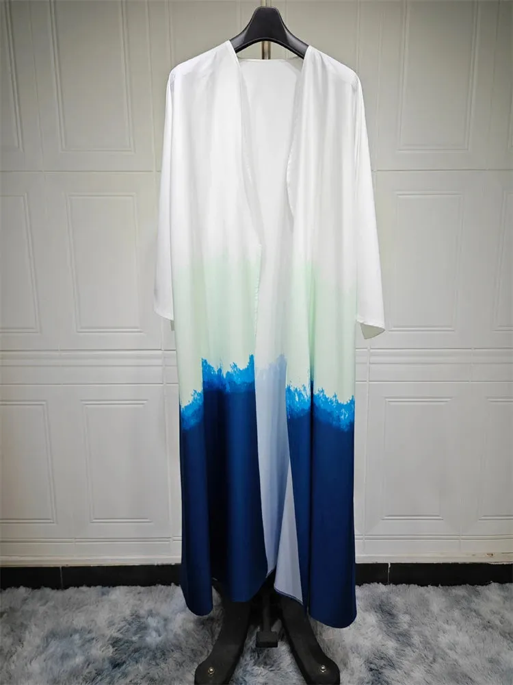Tie Dyeing Color Open Batwing Kimono Abaya