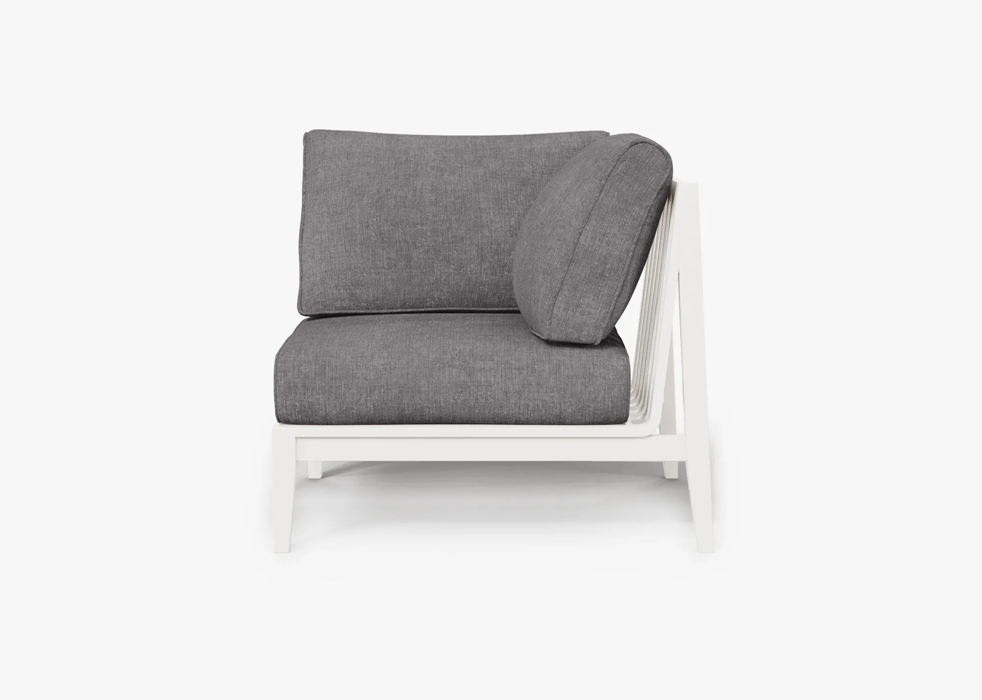 White Aluminum Outdoor Corner Chair - Left (Open Box)