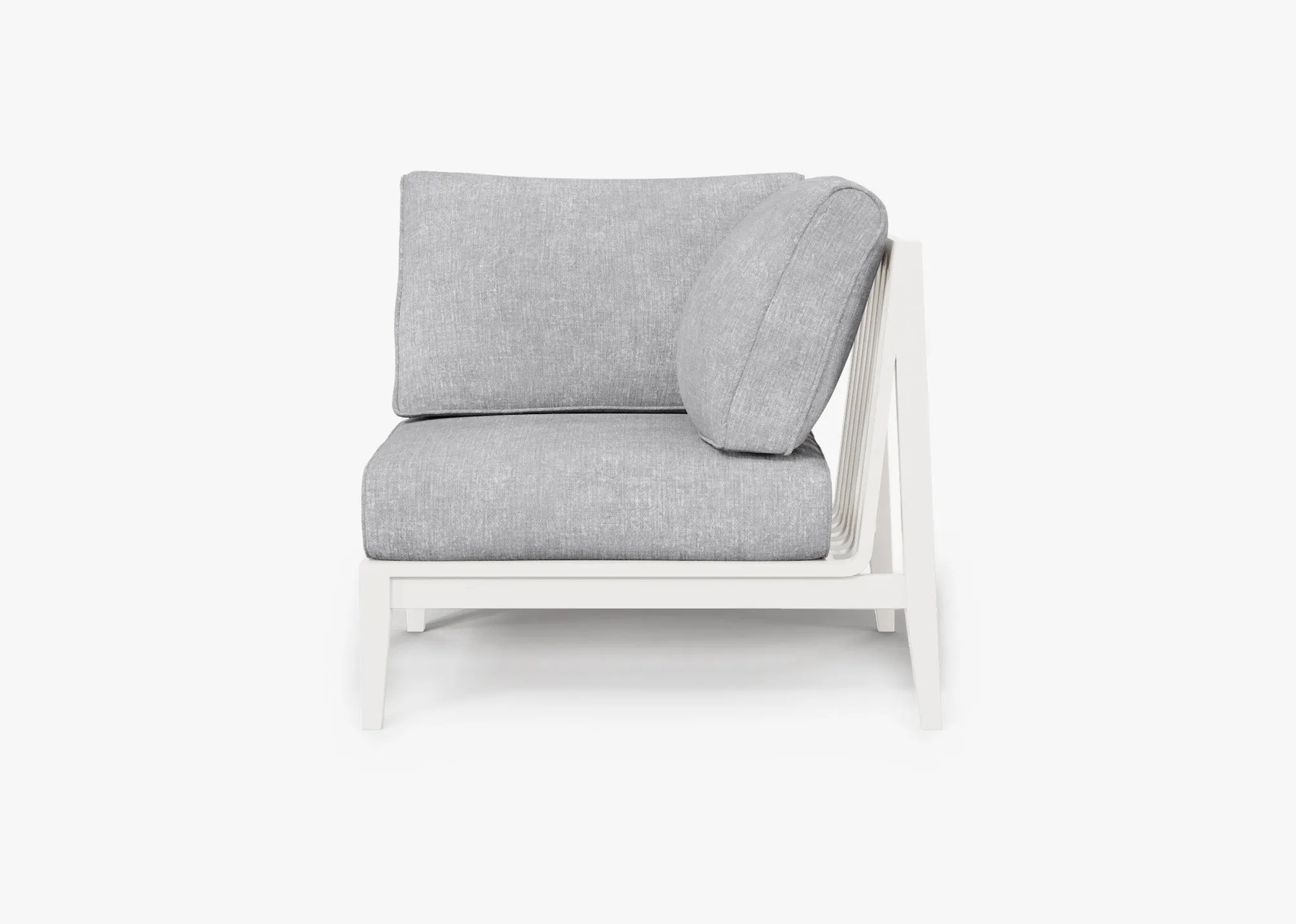 White Aluminum Outdoor Corner Chair - Left (Open Box)