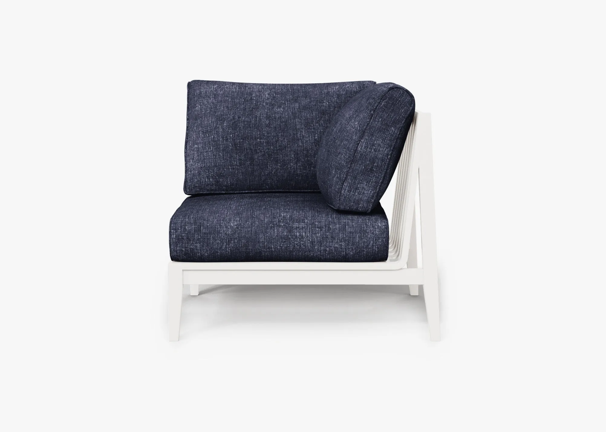 White Aluminum Outdoor Corner Chair - Left (Open Box)